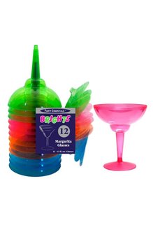 12oz. Margarita Glasses: Neon Assorted (12ct.)
