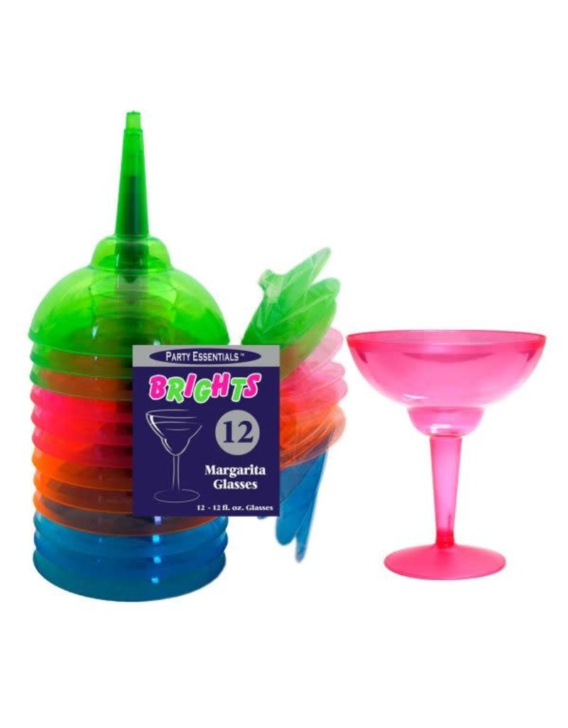 12oz. Margarita Glasses: Neon Assorted (12ct.)