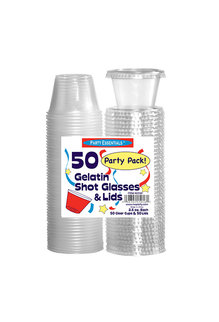 2.5oz. Gelatin Jello Shot Glasses w/ Lids: Clear (50ct.)