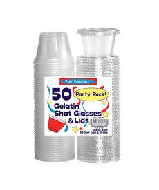 2.5oz. Gelatin Jello Shot Glasses w/ Lids: Clear (50ct.)