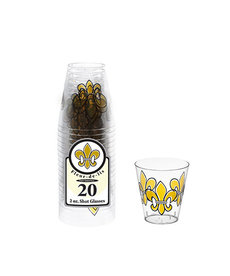 2oz. Mardi Gras Shot Glasses: Fleur Lis (20ct.)