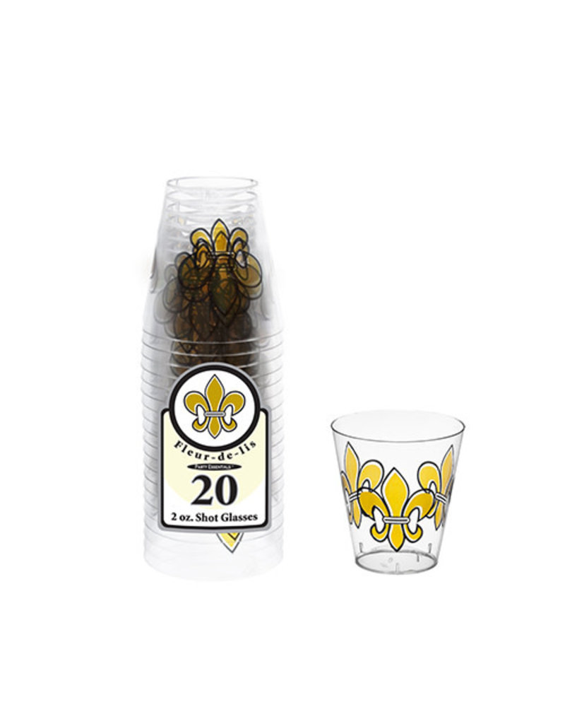 2oz. Mardi Gras Shot Glasses: Fleur Lis (20ct.)