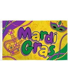 Mardi Gras Beads Flag (3x5')