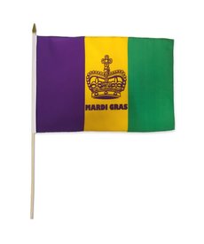 Mardi Gras Crown Stick Flag (12x18")