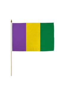 Mardi Gras Plain Stick Flag (12x18")