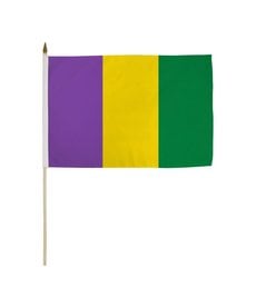 Mardi Gras Plain Stick Flag (12x18")