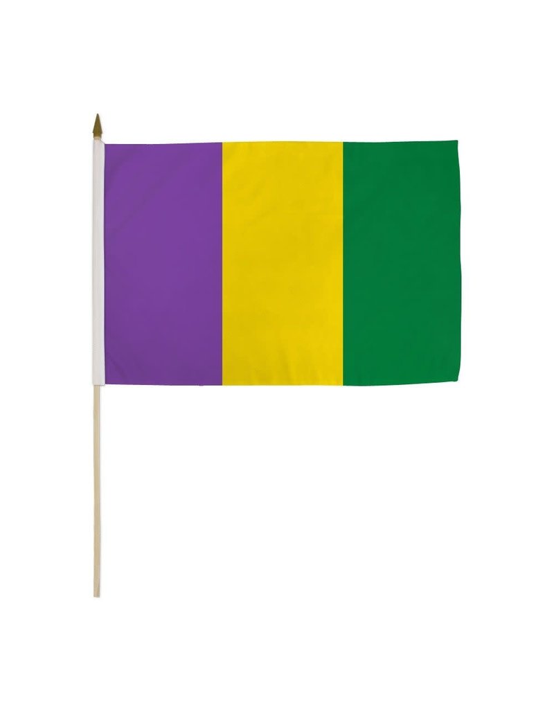 Mardi Gras Plain Stick Flag (12x18")