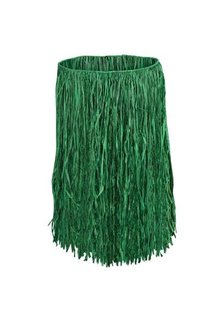 Adult Grass Raffia Hula Skirt: Green