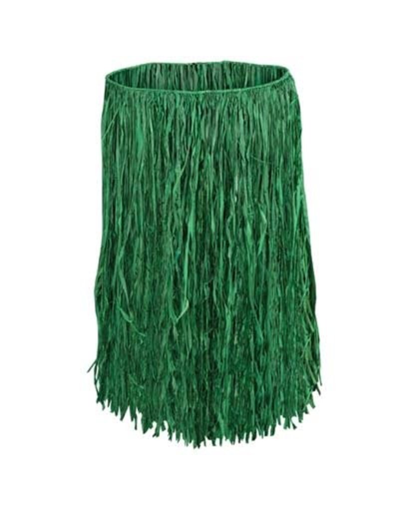 Adult Grass Raffia Hula Skirt: Green
