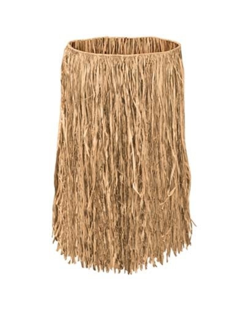 Adult XL Grass Raffia Hula Skirt: Natural Tan