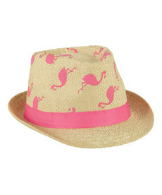 Flamingo Straw Fedora Hat