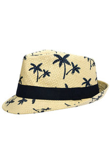 Luau Palm Tree Tan Fedora Hat