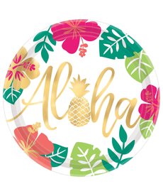 10" Metallic Round Plates: Aloha