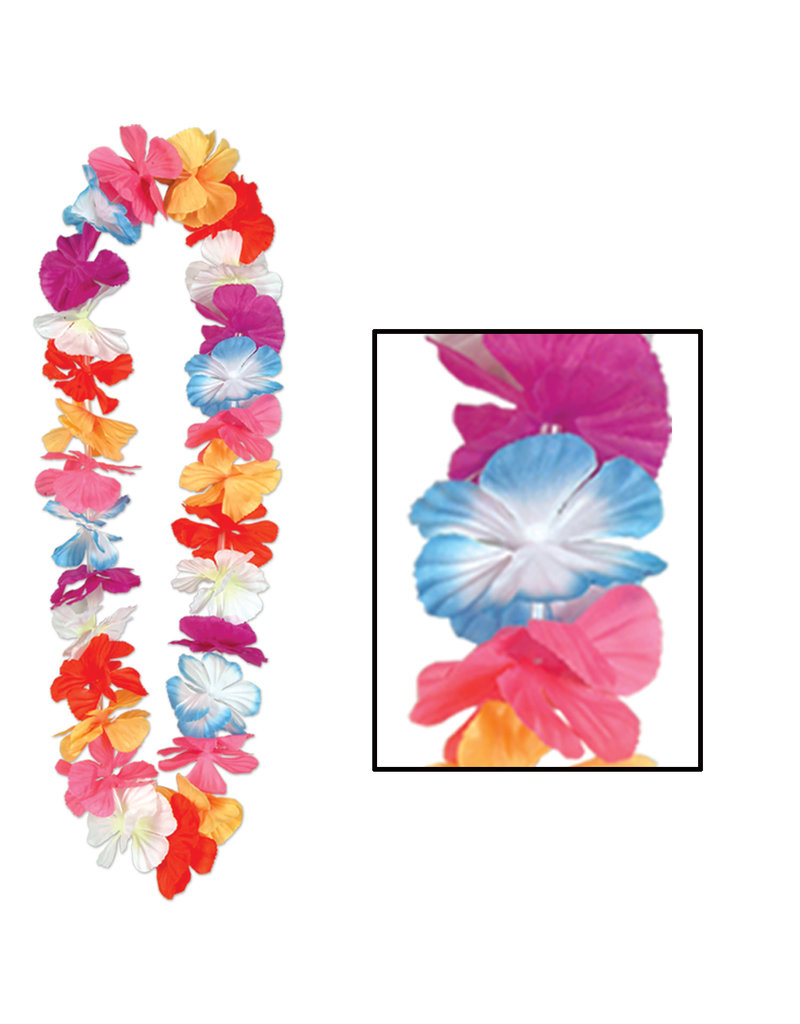 36" Silk 'N Petals Parti-Color Lei