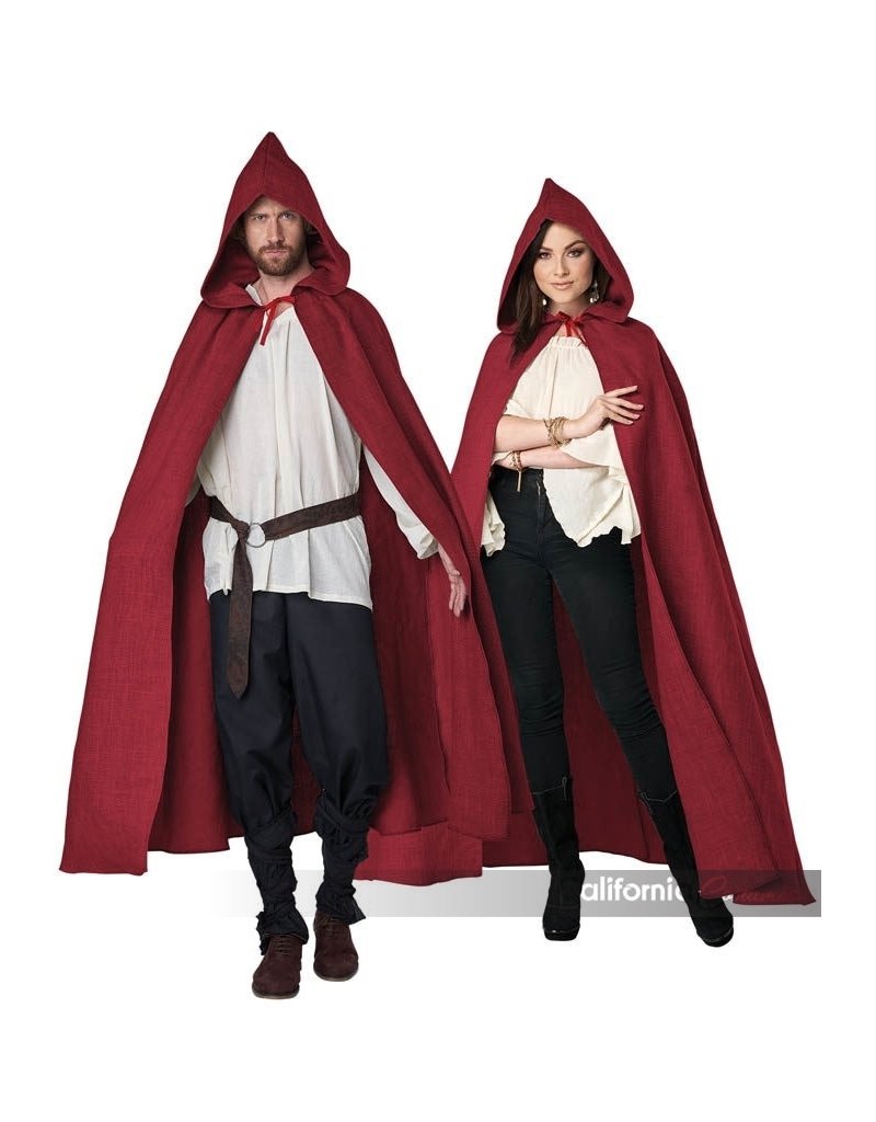 California Costumes Adult Hooded Cloak: Burgundy - O/S