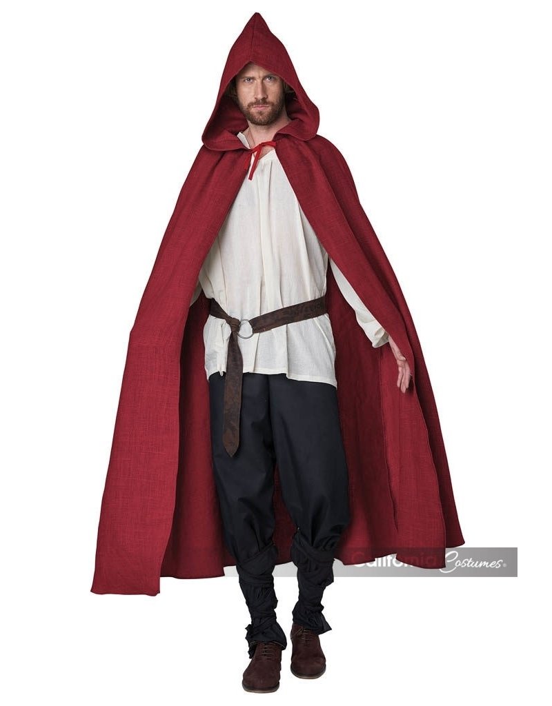 California Costumes Adult Hooded Cloak: Burgundy - O/S