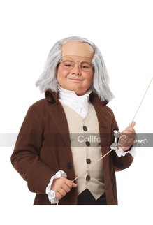 California Costumes Kids Benjamin Franklin Wig with Bald Cap