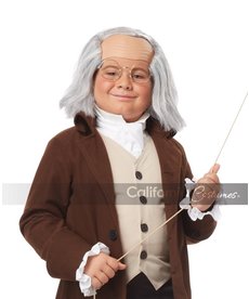 California Costumes Kids Benjamin Franklin Wig with Bald Cap