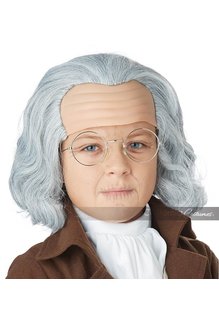 California Costumes Kids Benjamin Franklin Wig with Bald Cap