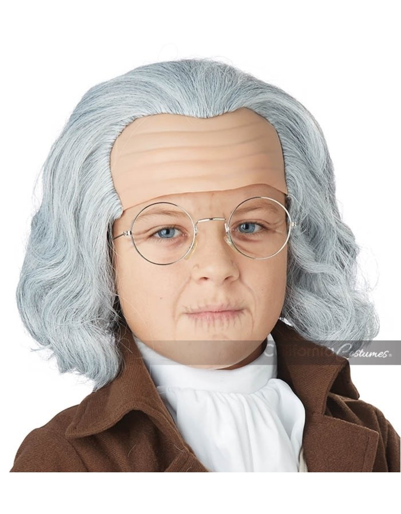 California Costumes Kids Benjamin Franklin Wig with Bald Cap