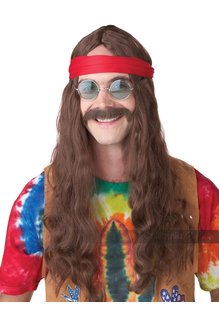 California Costumes Hippie Man Wig: Brown