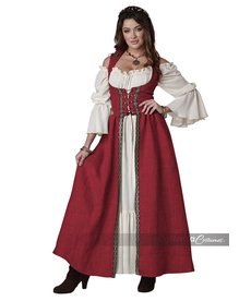 California Costumes Women's Burgundy Medieval Overdress