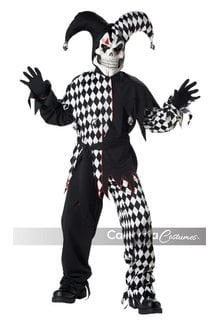 California Costumes Boy's Evil Jester Costume: Black/White