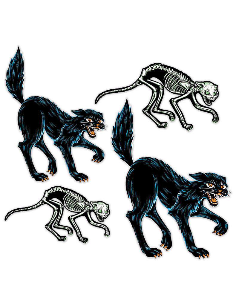 Vintage Halloween: Jointed Cat (4pk.)