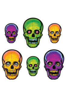 Vintage Halloween: Nite-Glo Skull Cutouts (6pk.)