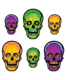 Vintage Halloween: Nite-Glo Skull Cutouts (6pk.)