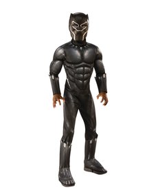 Rubies Costumes Boy's Deluxe Black Panther with Muscle Chest Costume