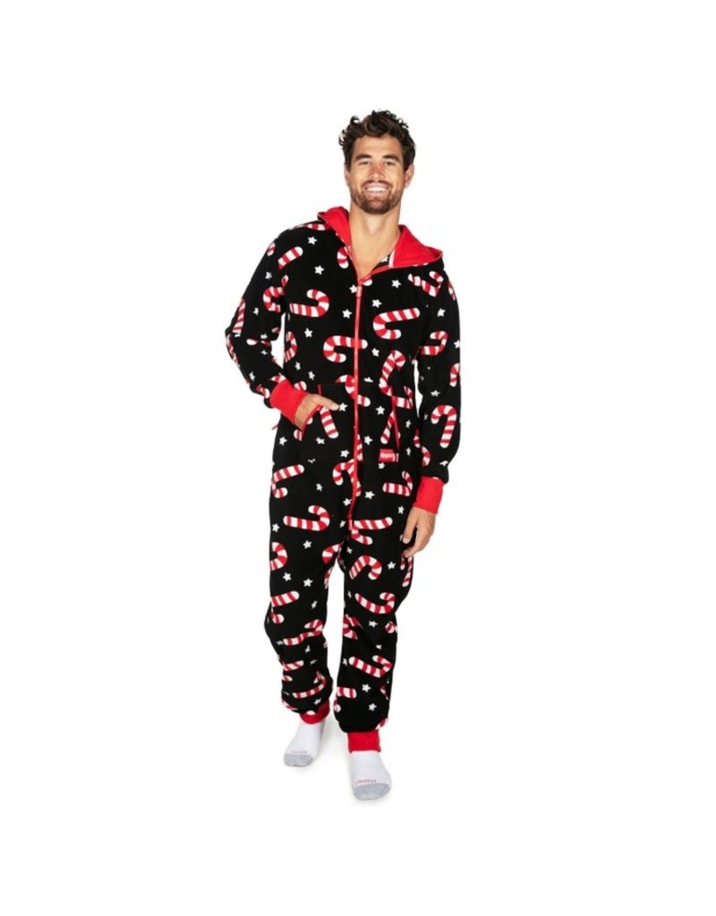 Adult Christmas Onesie Pajamas: Candy Cane Lane
