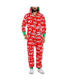 Adult Christmas Onesie Pajamas: Red HoHoHo