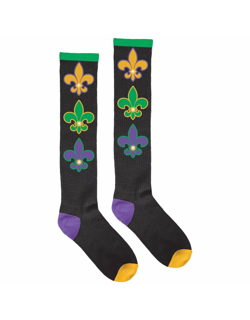 Amscan Adult Mardi Gras Light-Up Knee Socks