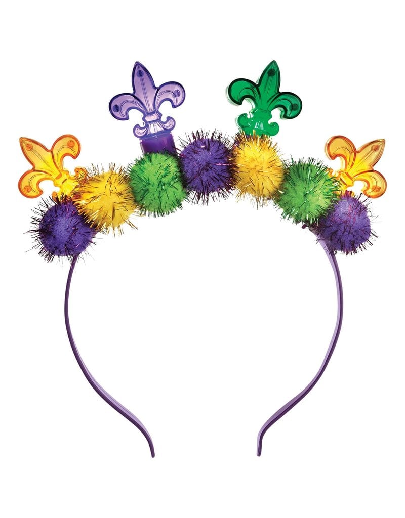 Amscan Mardi Gras Light-Up Fleur De Lis Headband