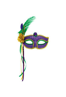 Amscan Mardi Gras Fashion Mask with Feathers & Ribbons