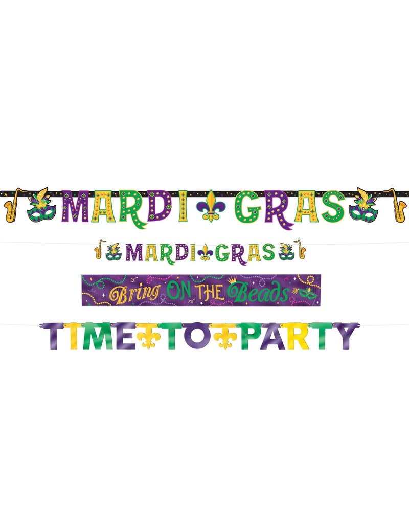 Amscan Mardi Gras Multi-Pack Letter Banner (4 Pack)