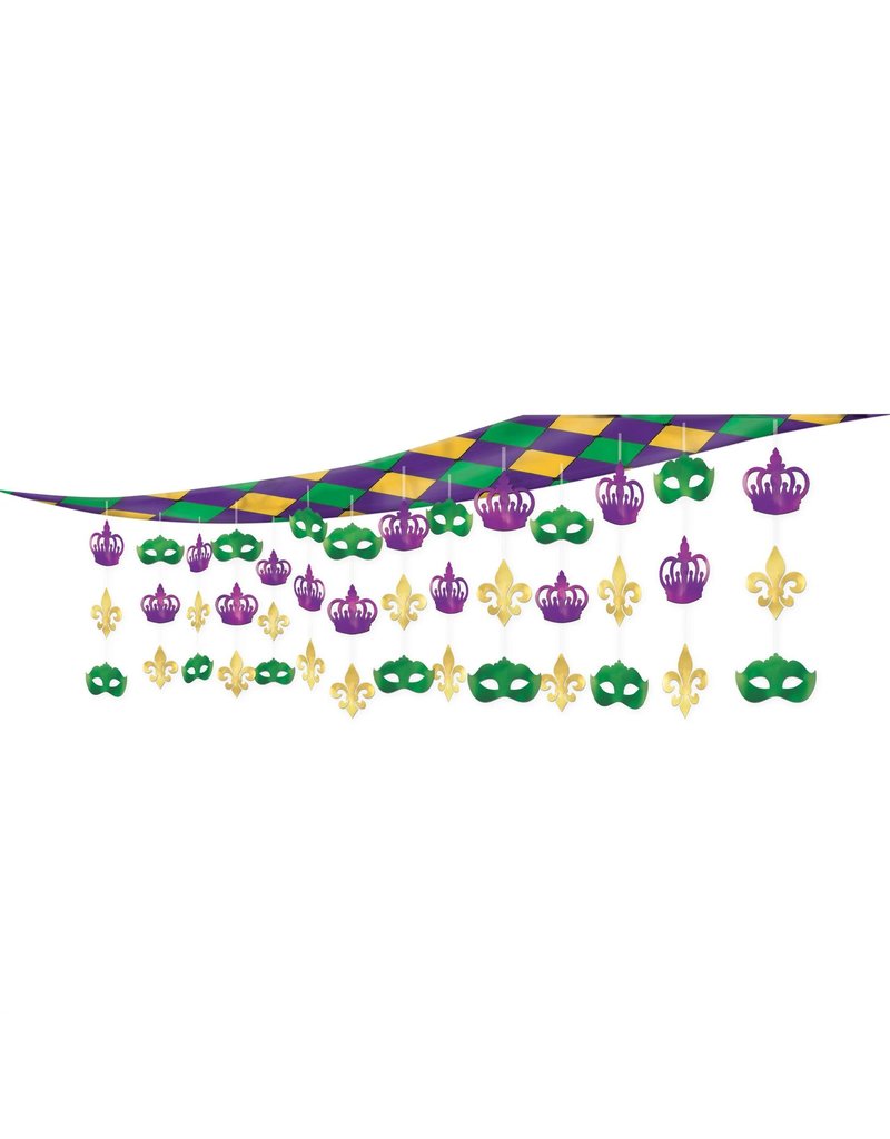 Amscan Mardi Gras Ceiling Decoration (12"x10')