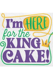 Amscan Beverage Napkins: Mardi Gras King Cake (40pk.)