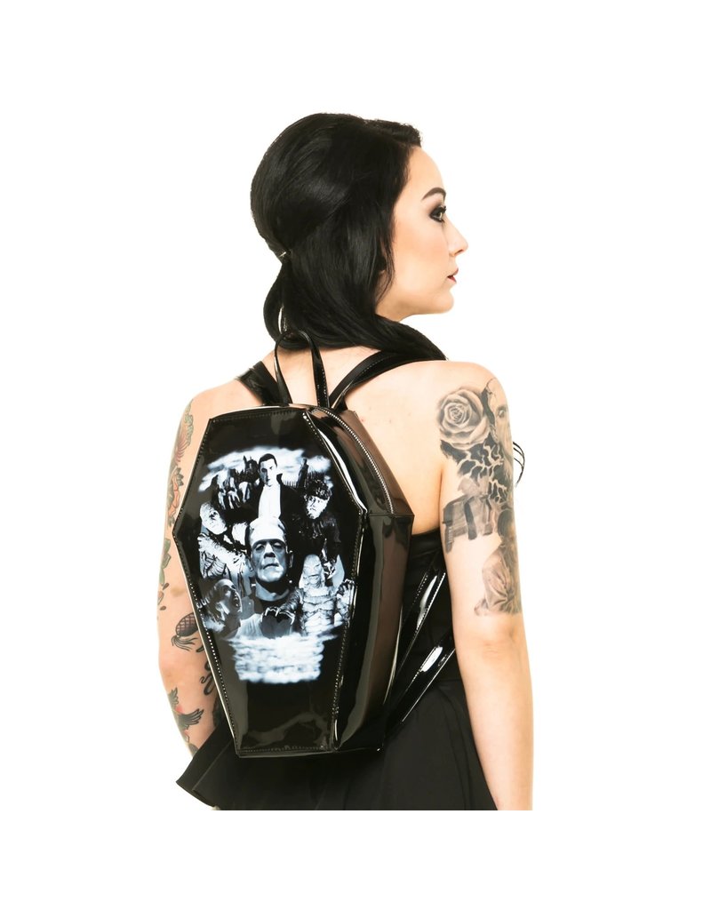 Universal Monster Collage Coffin Backpack (14"x9")