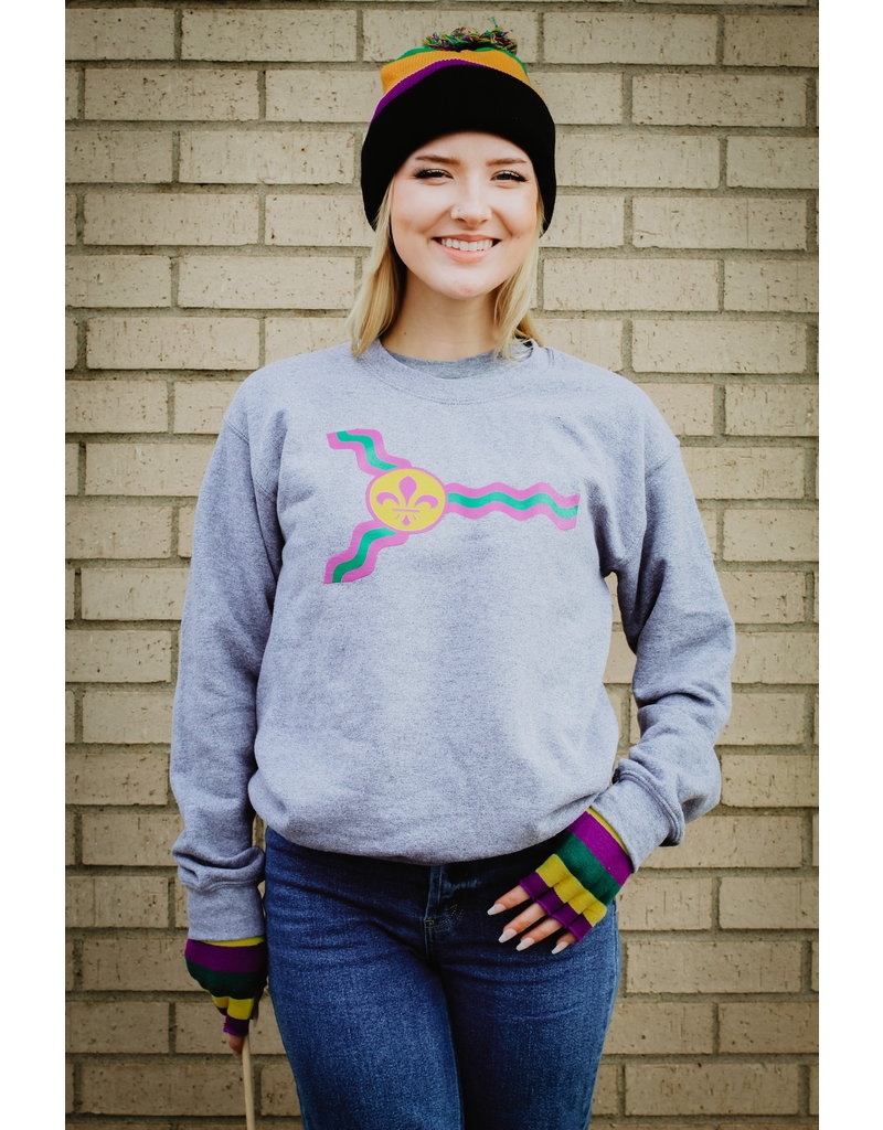 St. Louis Mardi Gras Flag Crewneck