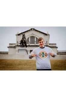 Unisex Grey Sweatshirt: My Two Favorite Saints, Saint Louis & Saint Patrick (Grey)