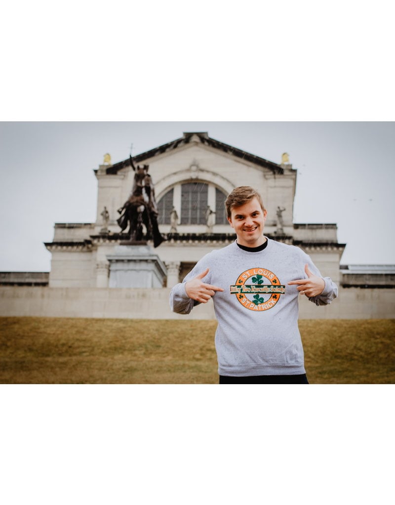 Unisex Grey Sweatshirt: My Two Favorite Saints, Saint Louis & Saint Patrick (Grey)