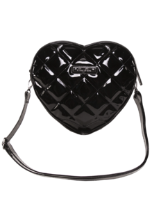 Frank Studded Quilted Heart Shoulder Bag - Black