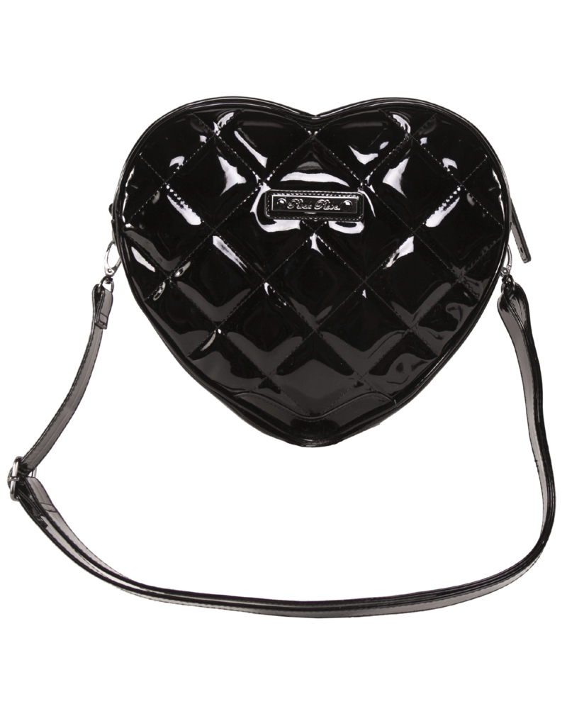 Frank Studded Quilted Heart Shoulder Bag - Black