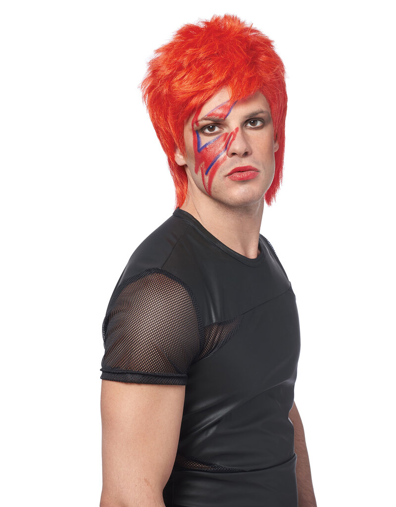 Glam Rocker Wig - Neon Orange