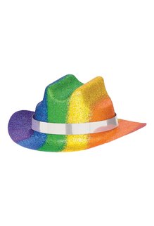 Glitter Mini Cowboy Hat - Rainbow