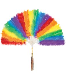 Rainbow Marabou Fan