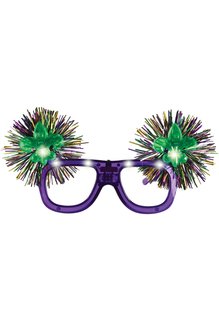 Amscan Mardi Gras Light-Up Pom Pom Glasses