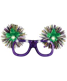 Amscan Mardi Gras Light-Up Pom Pom Glasses